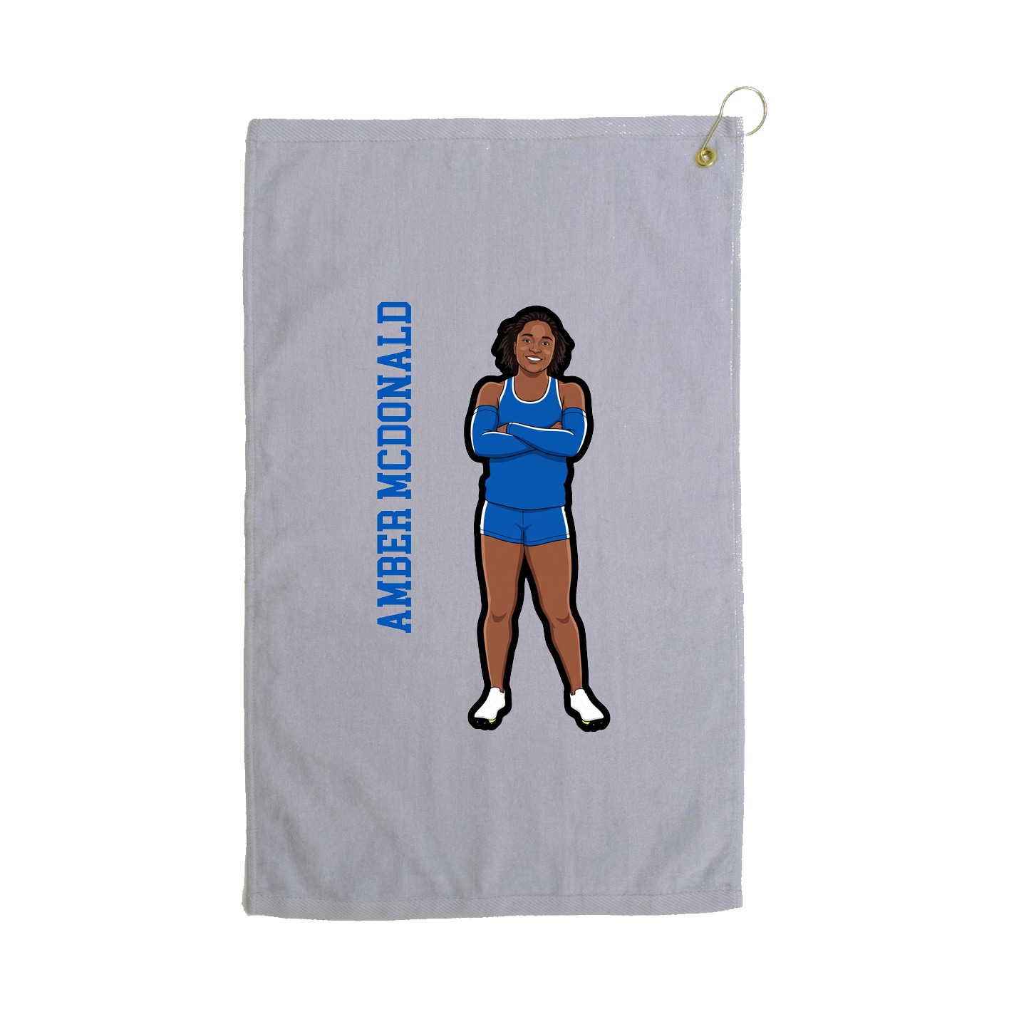 Golf Towel — Name Vertical in Grey