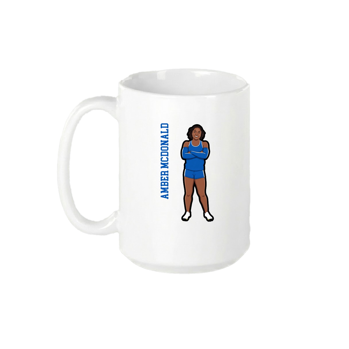 15oz Coffee Mug — Name Vertical in White