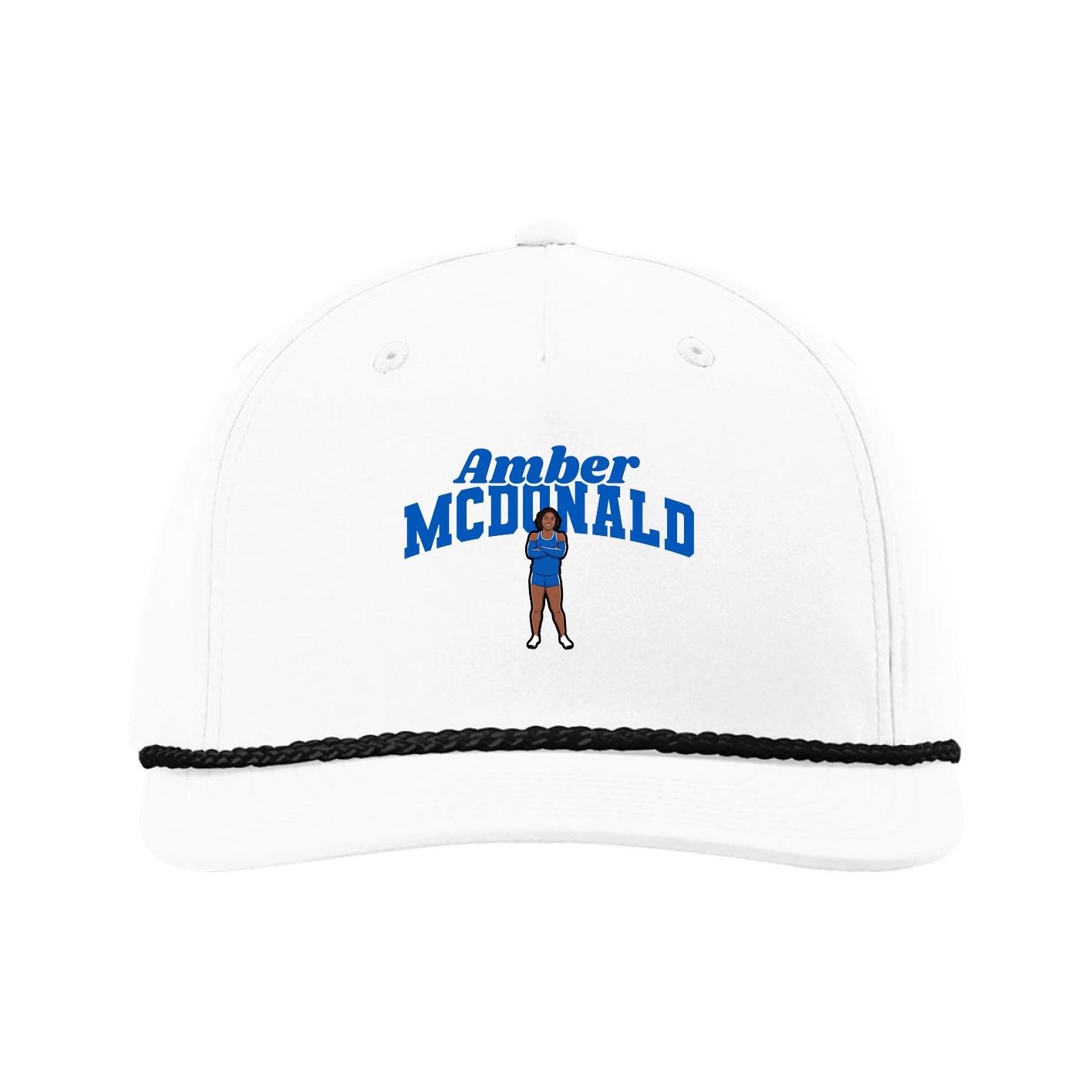 Five-Panel Classic Rope Cap — Signature Arch in White