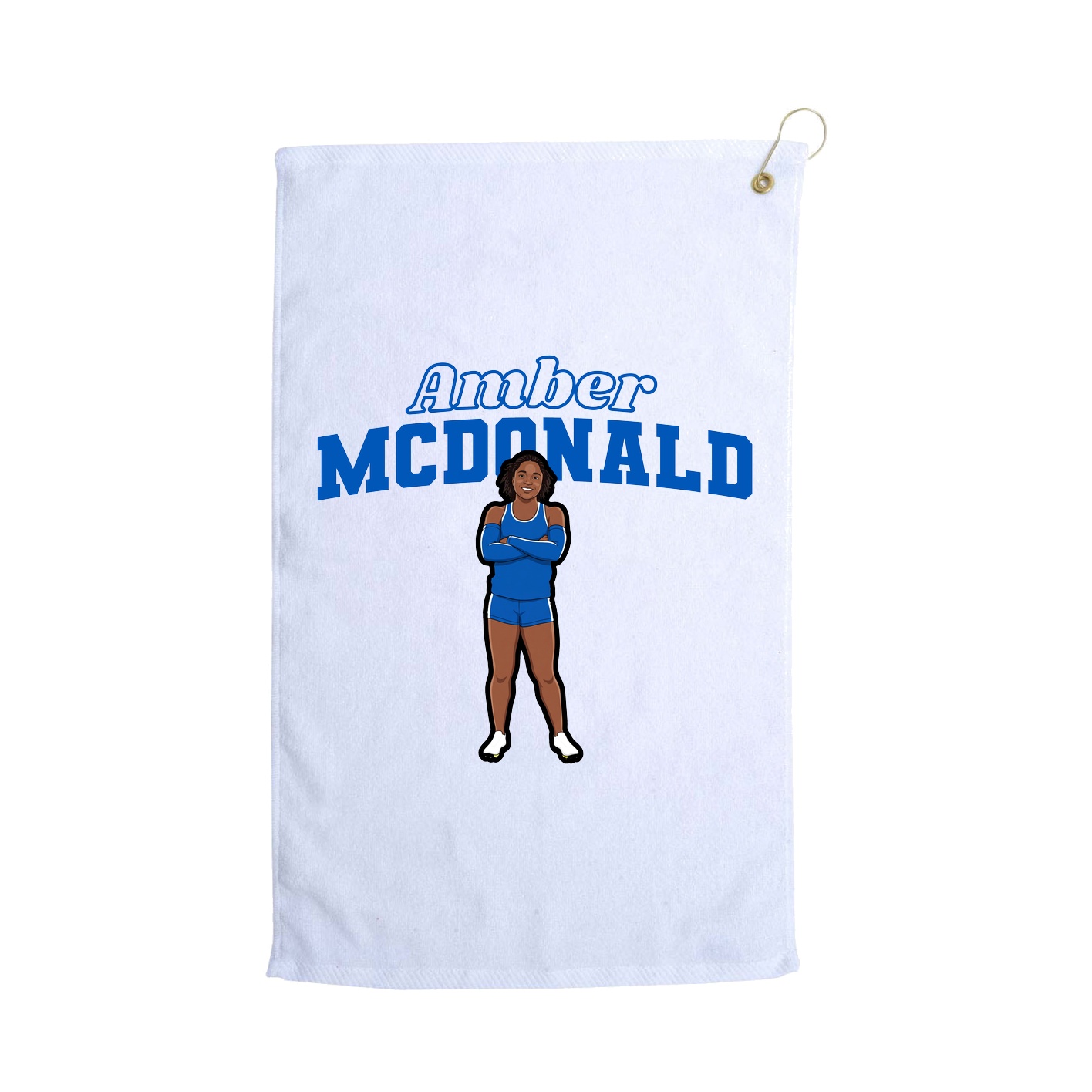Golf Towel — Name Arch in White