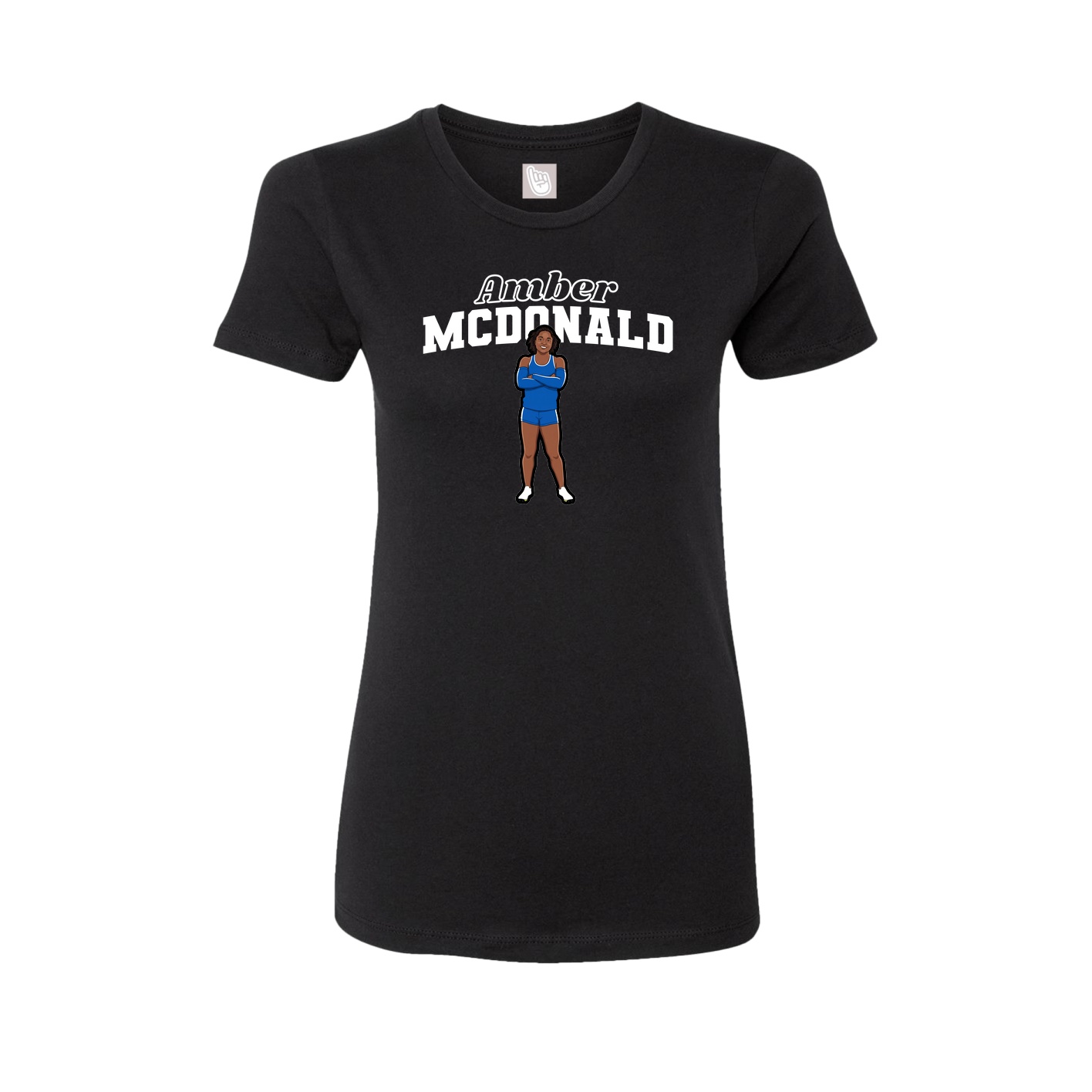 Fitted Women's Tee — Name Arch in Black