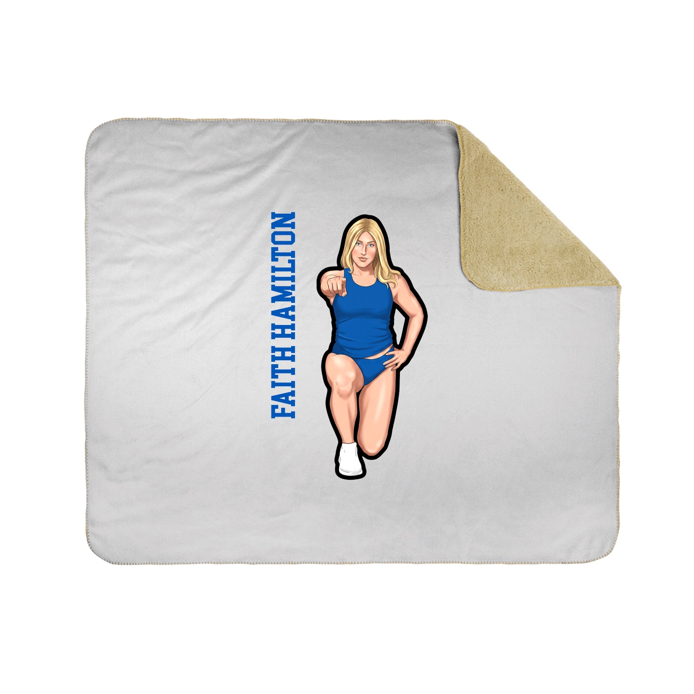 Throw Blanket — Name Vertical in White