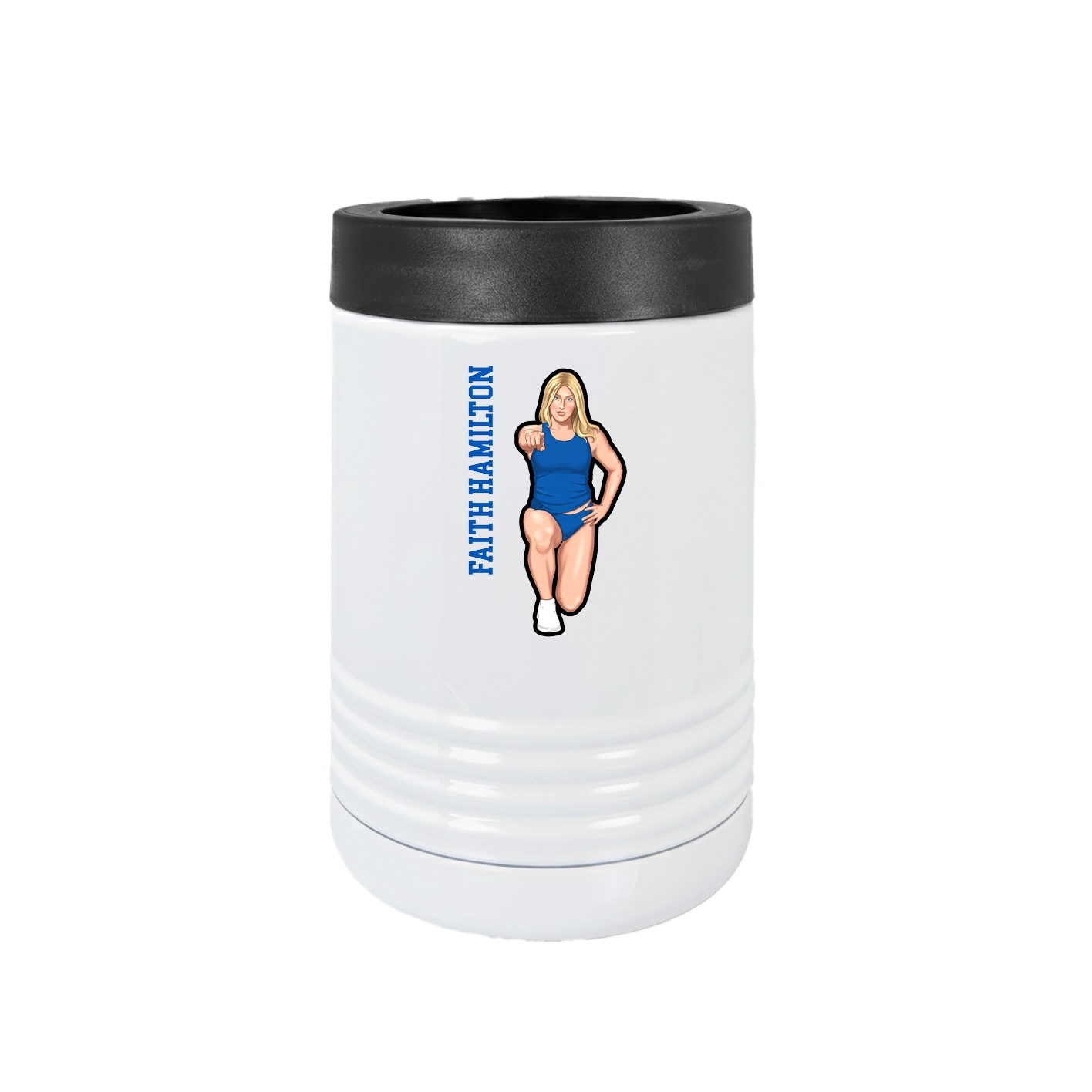 Beverage Holder — Name Vertical in White