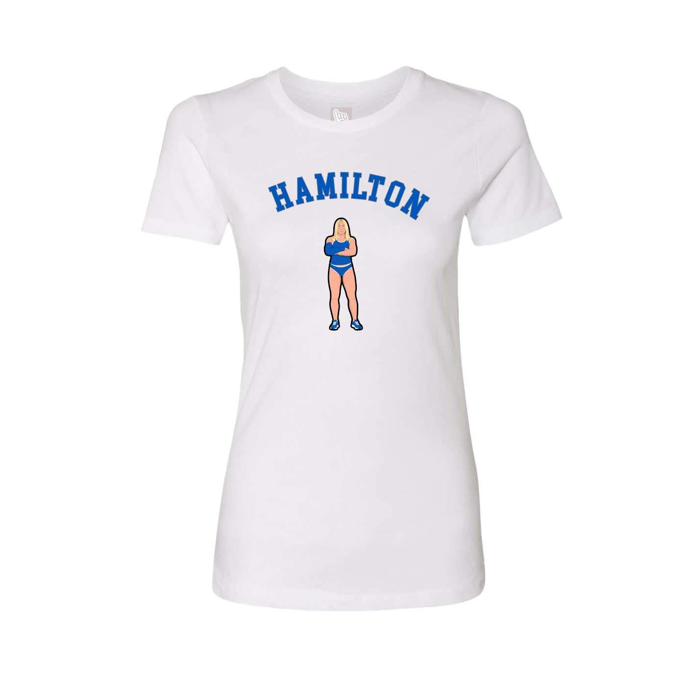 Fitted Women's Tee — Shirsey Arch in White