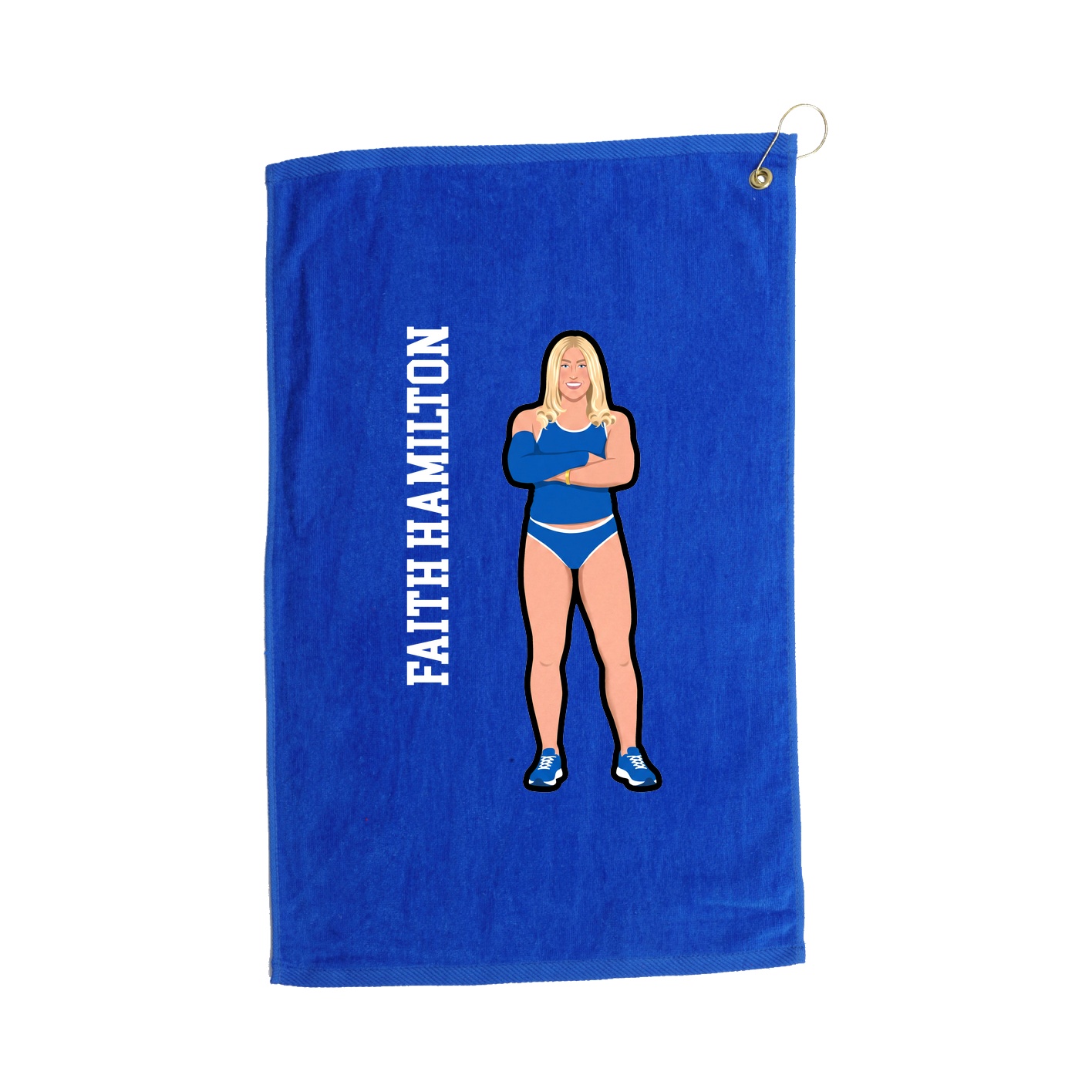 Golf Towel — Name Vertical in Royal