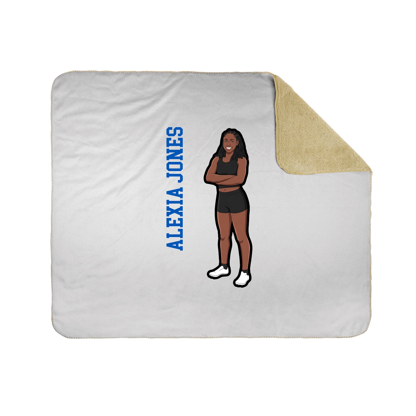 Throw Blanket — Name Vertical in White