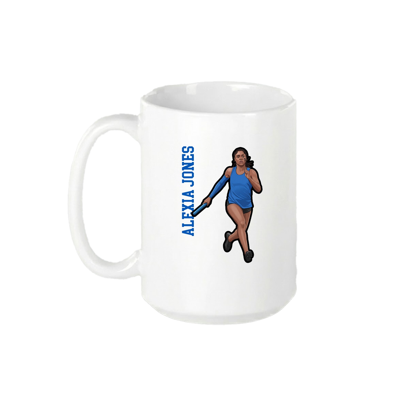 15oz Coffee Mug — Name Vertical in White