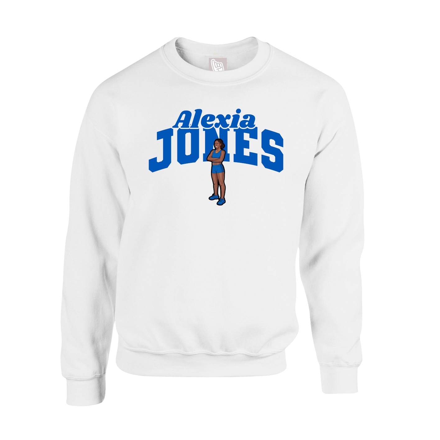 Fleece Crew — Signature Arch in White