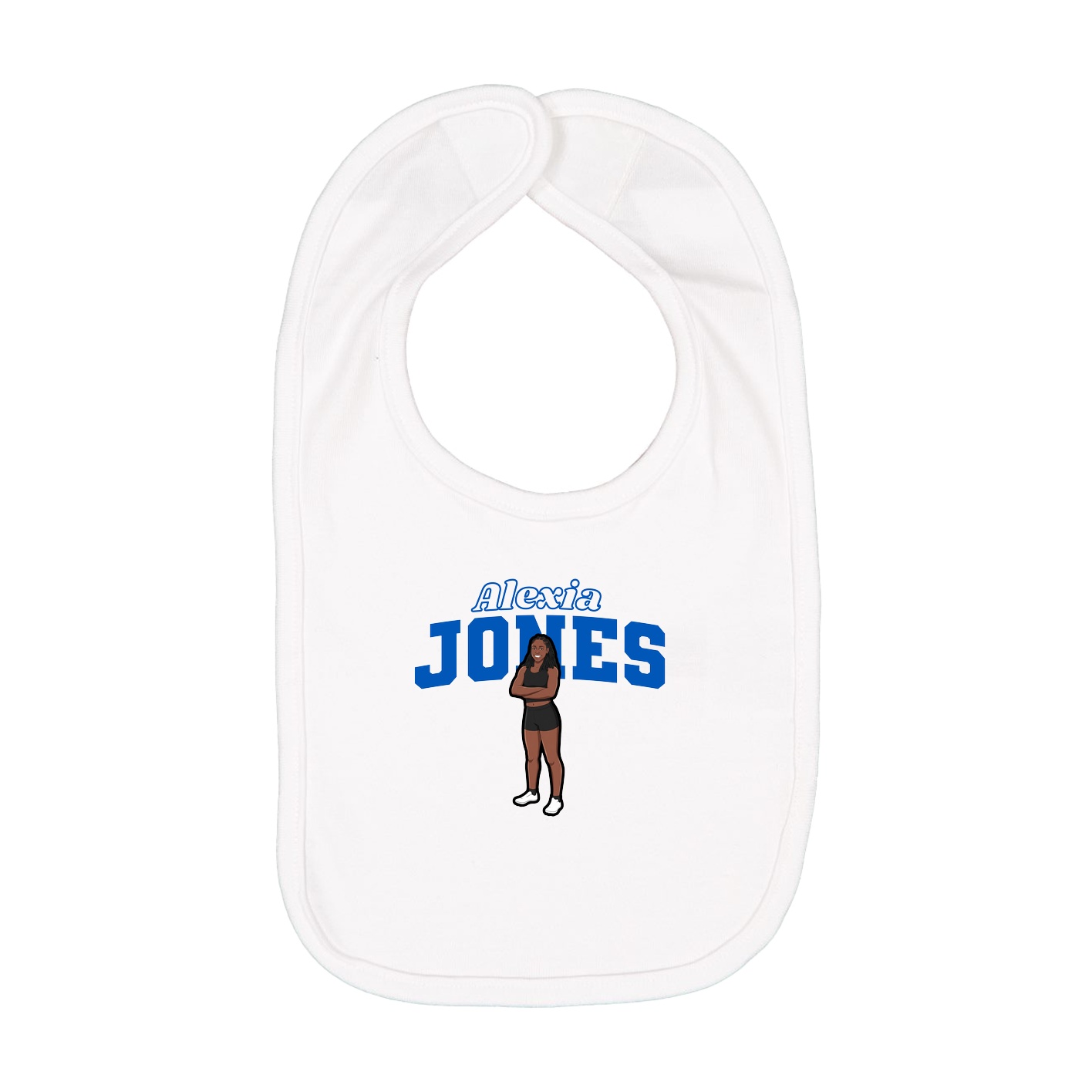 Infant Bib — Name Arch in White