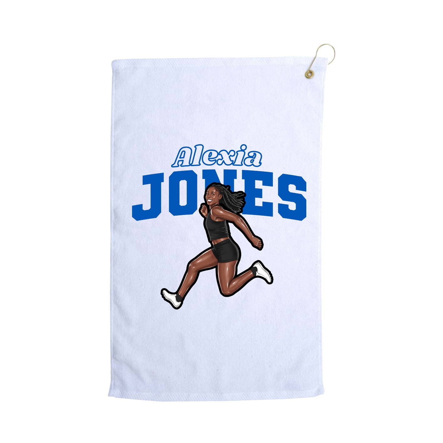 Golf Towel — Name Arch in White