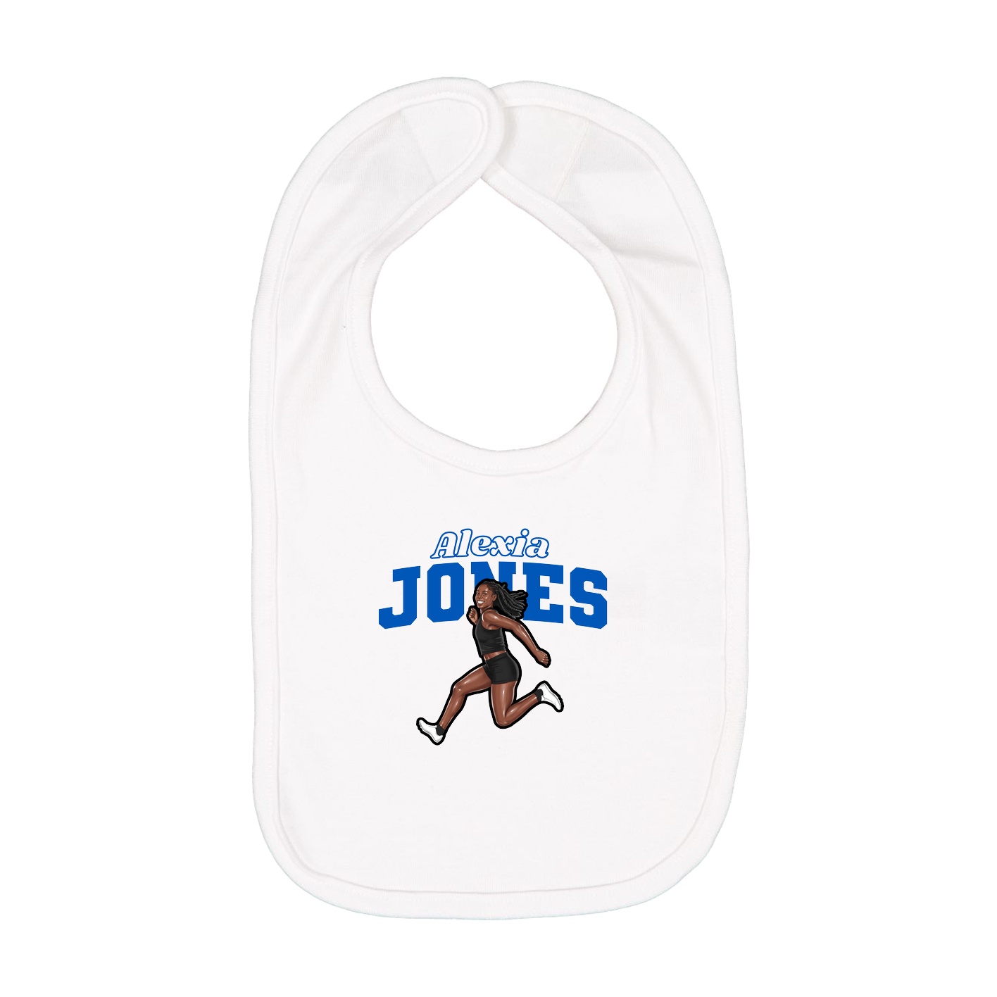 Infant Bib — Name Arch in White