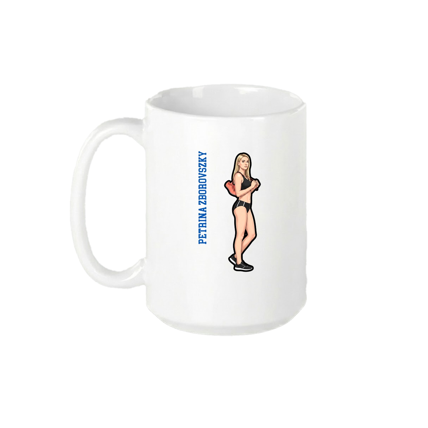 15oz Coffee Mug — Name Vertical in White