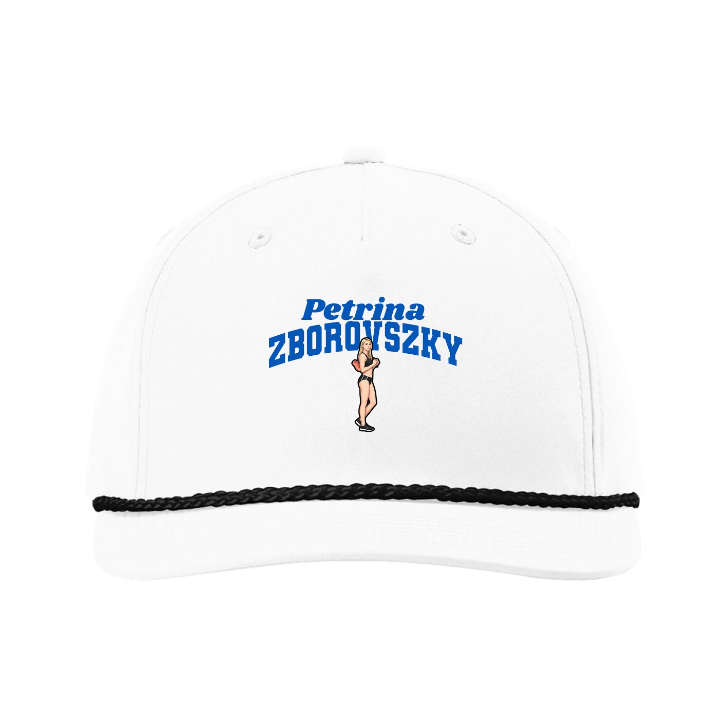Five-Panel Classic Rope Cap — Signature Arch in White
