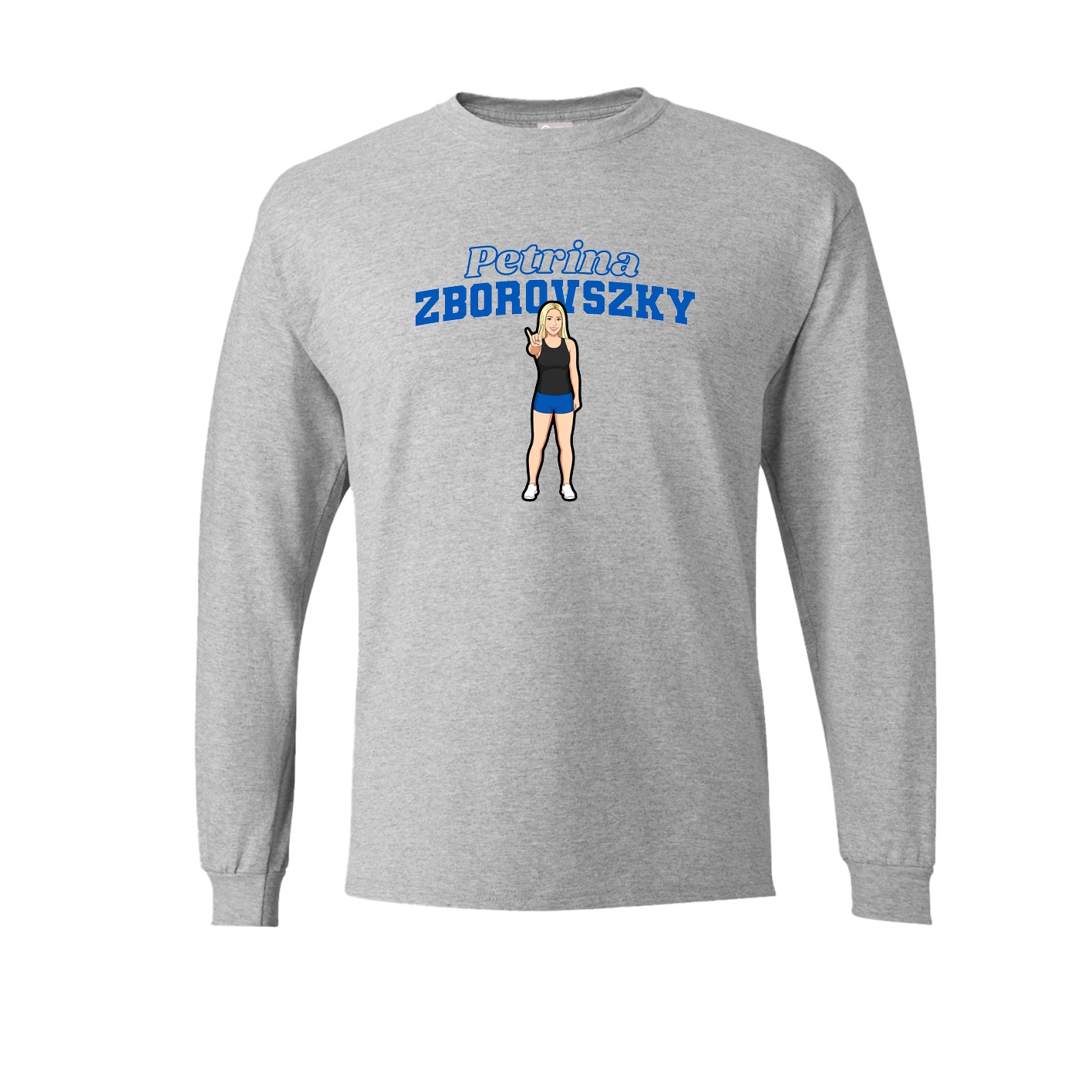Long Sleeve Tee — Name Arch in Grey