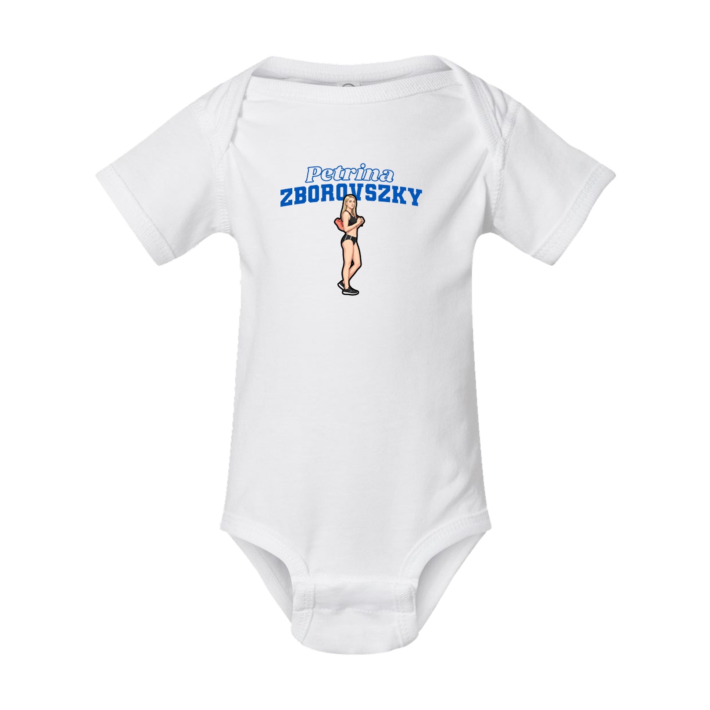 Baby Onesie — Name Arch in White