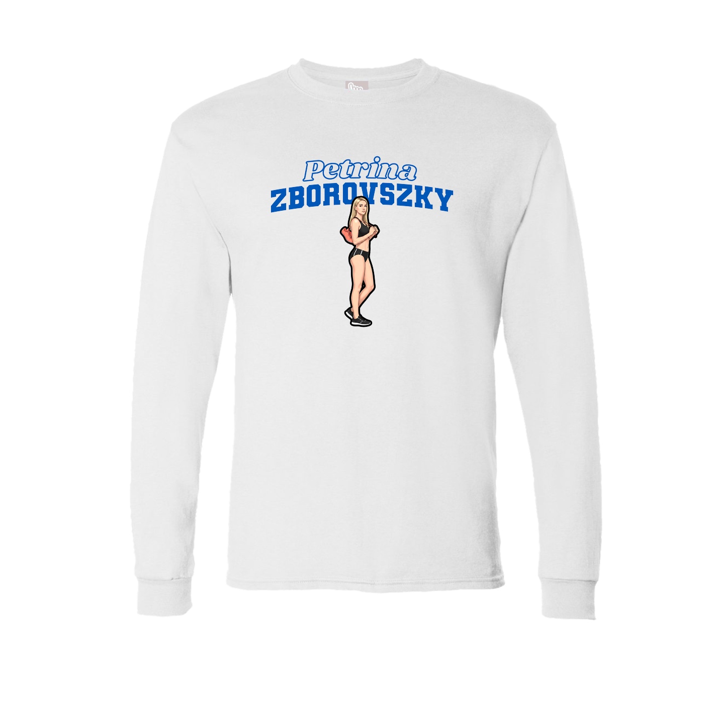Long Sleeve Tee — Name Arch in White