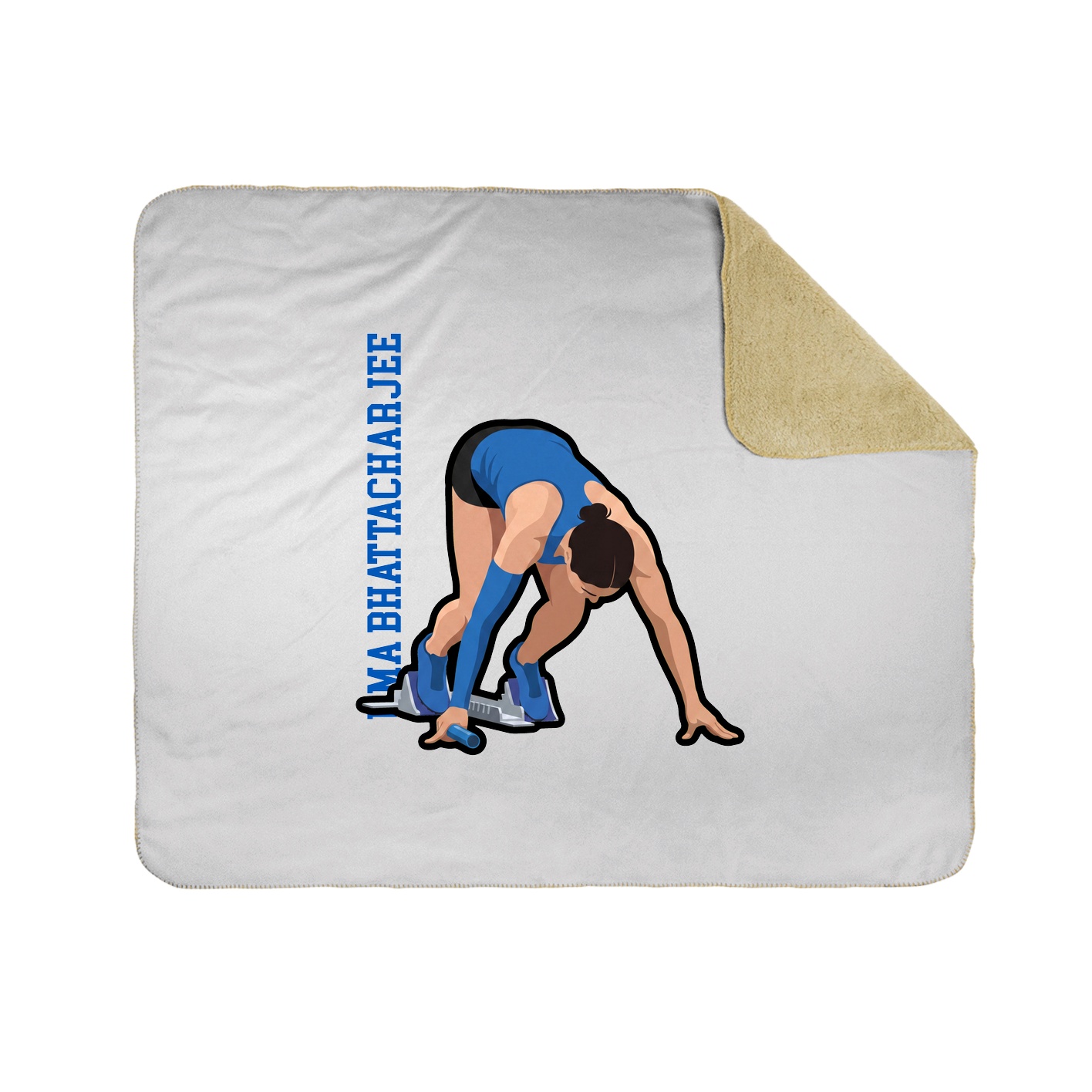 Throw Blanket — Name Vertical in White