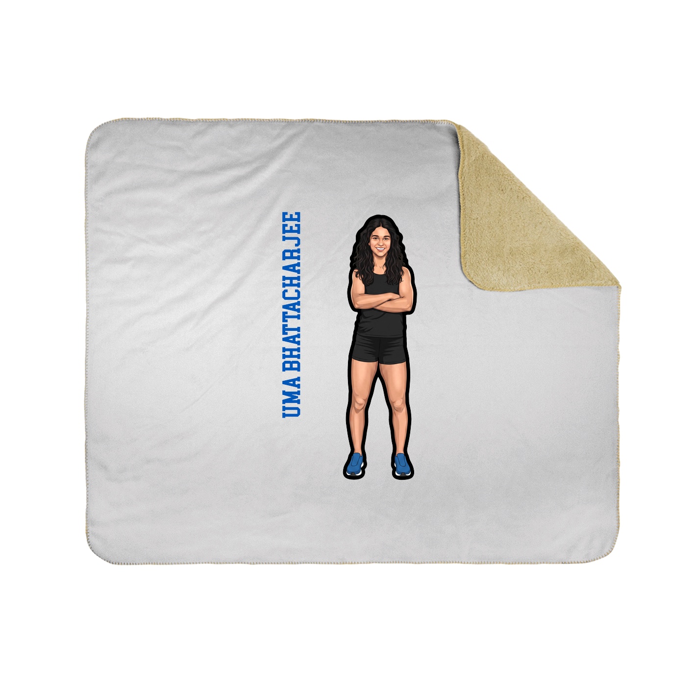 Throw Blanket — Name Vertical in White