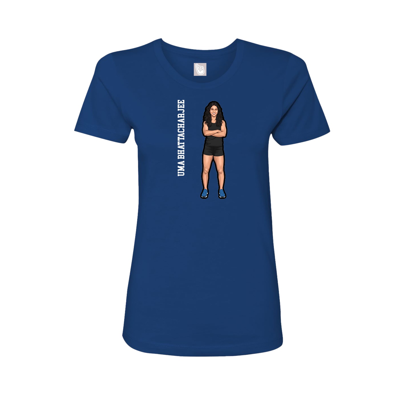 Womens Tee — Name Vertical in Royal