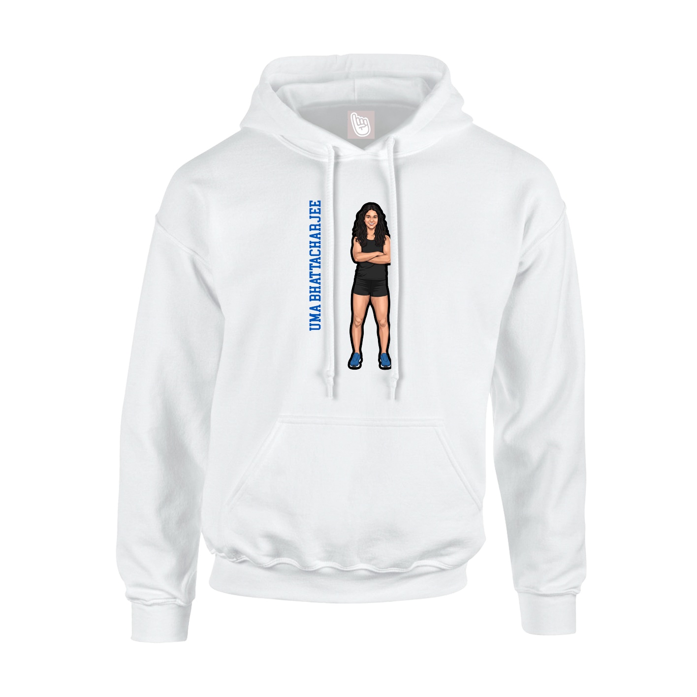 Youth Hoodie — Name Vertical in White