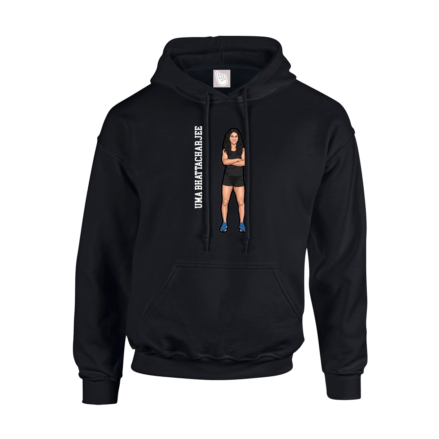 Youth Hoodie — Name Vertical in Black