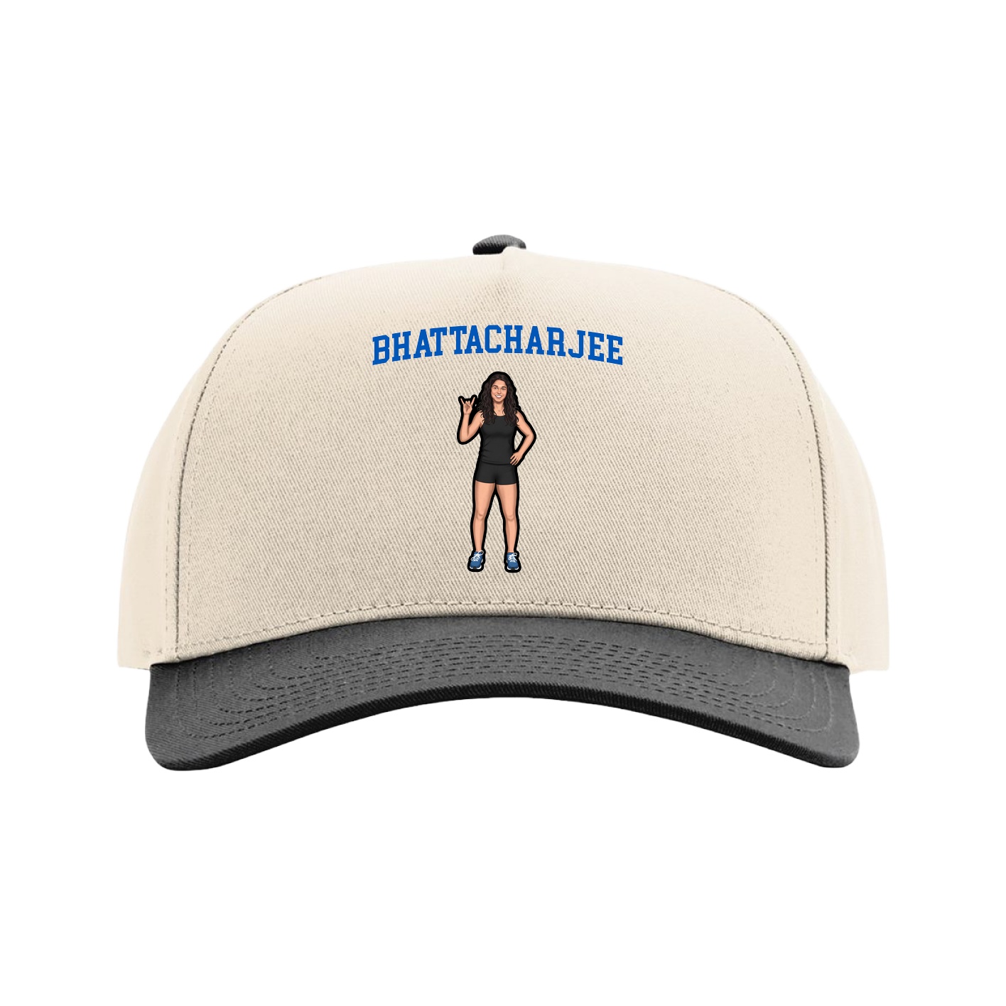 Full Fabric Five-Panel Champ Cap — Shirsey in Cream/Black
