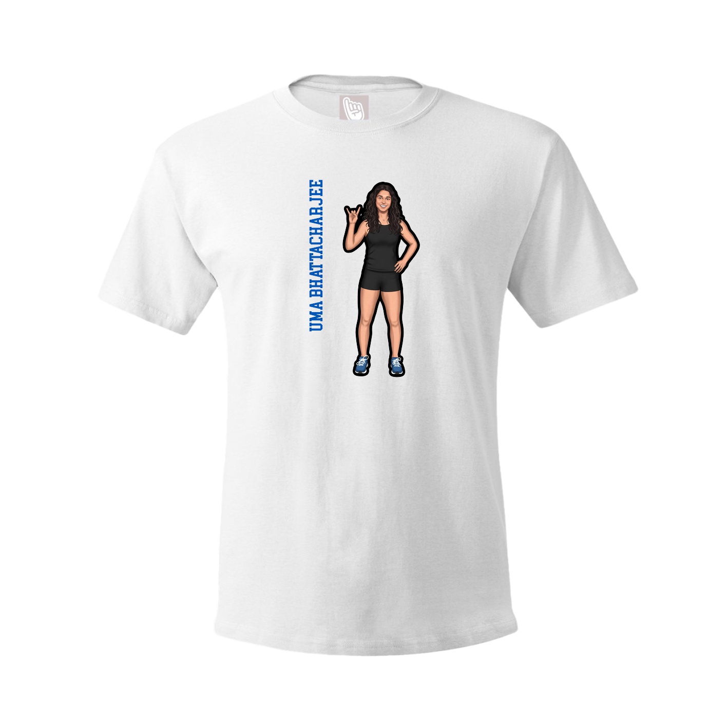 Youth Tee — Name Vertical in White