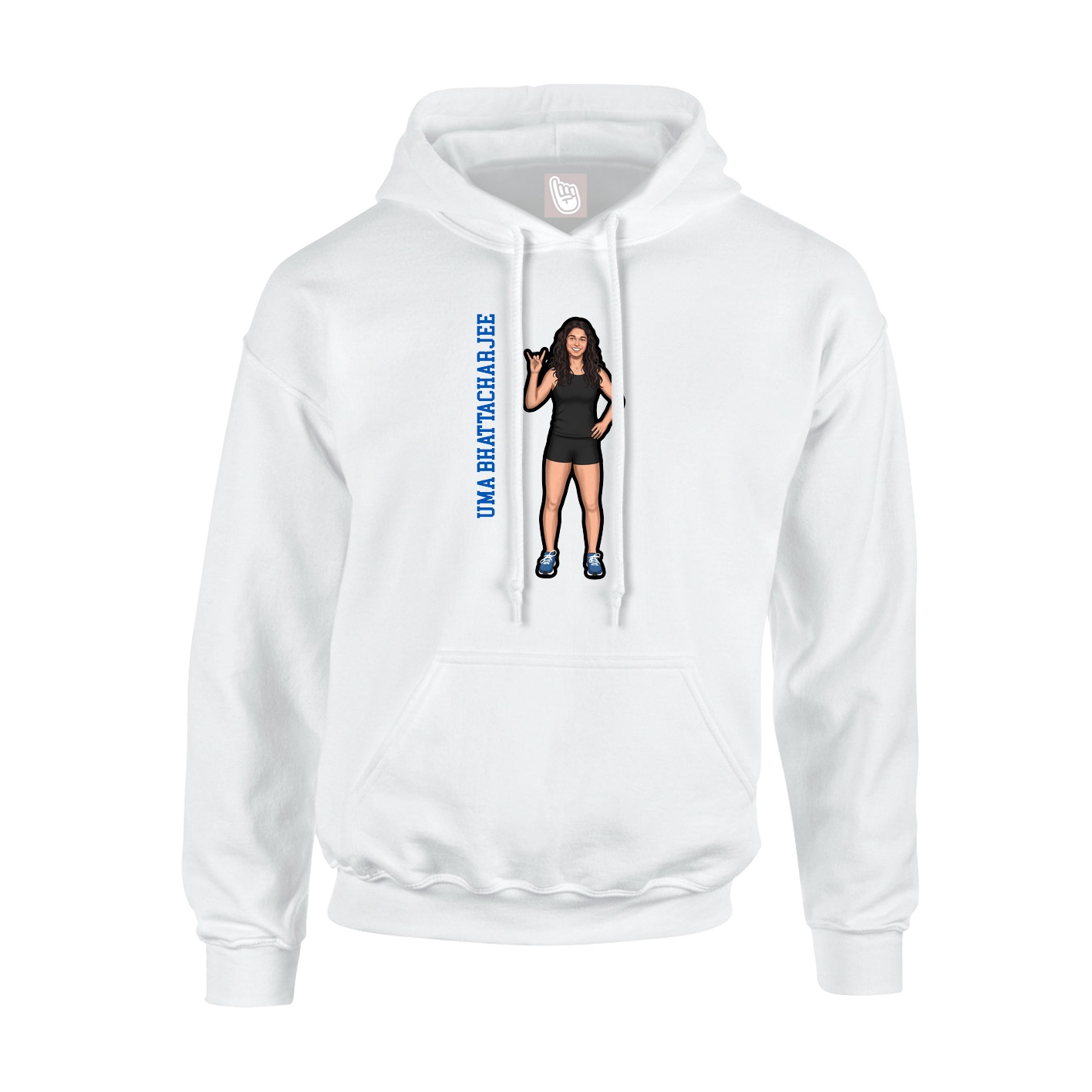 Hoodie — Name Vertical in White