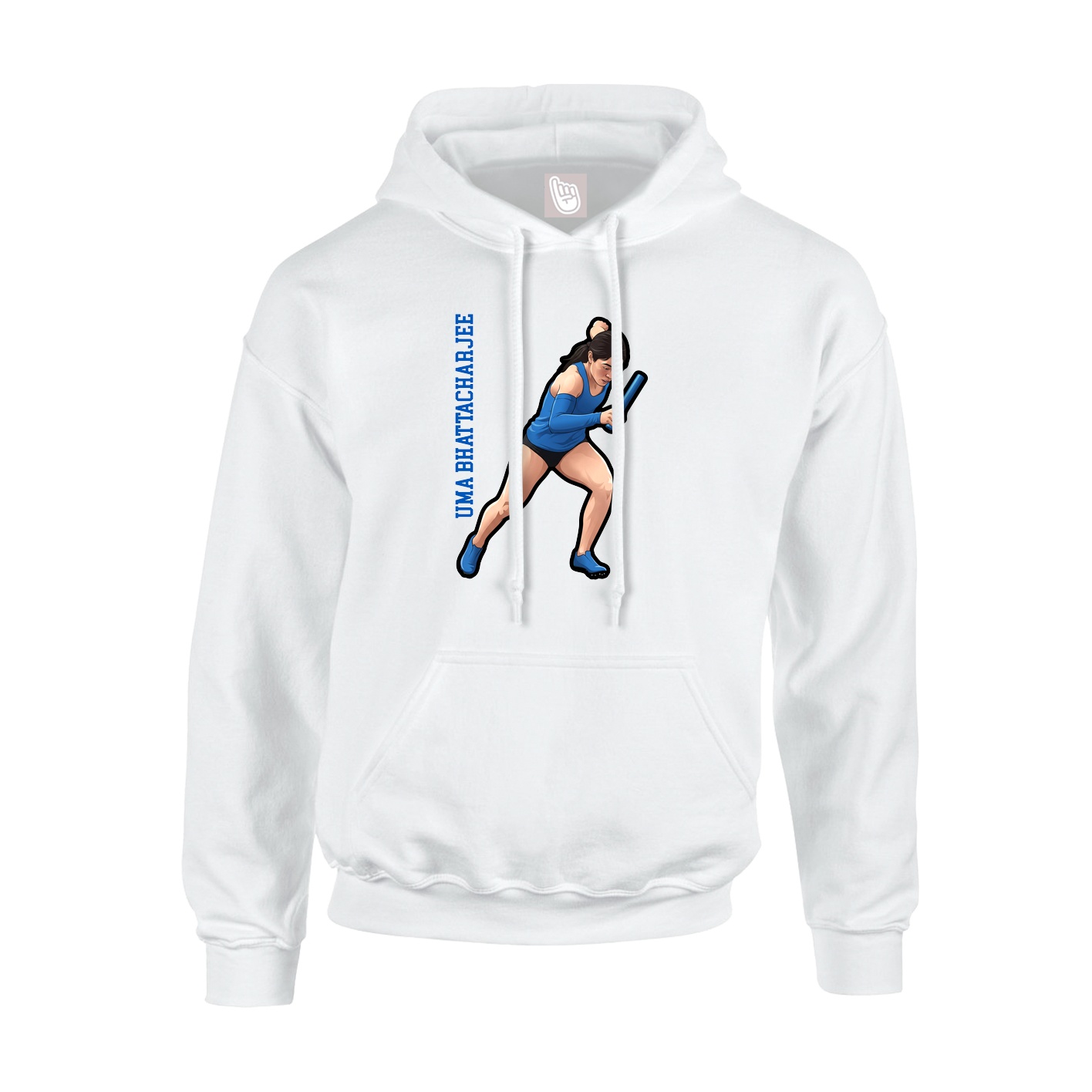 Hoodie — Name Vertical in White