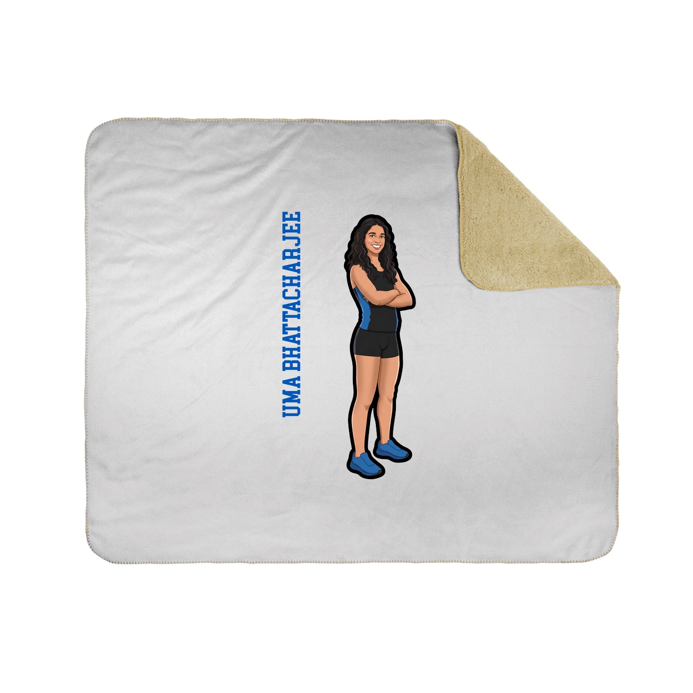 Throw Blanket — Name Vertical in White
