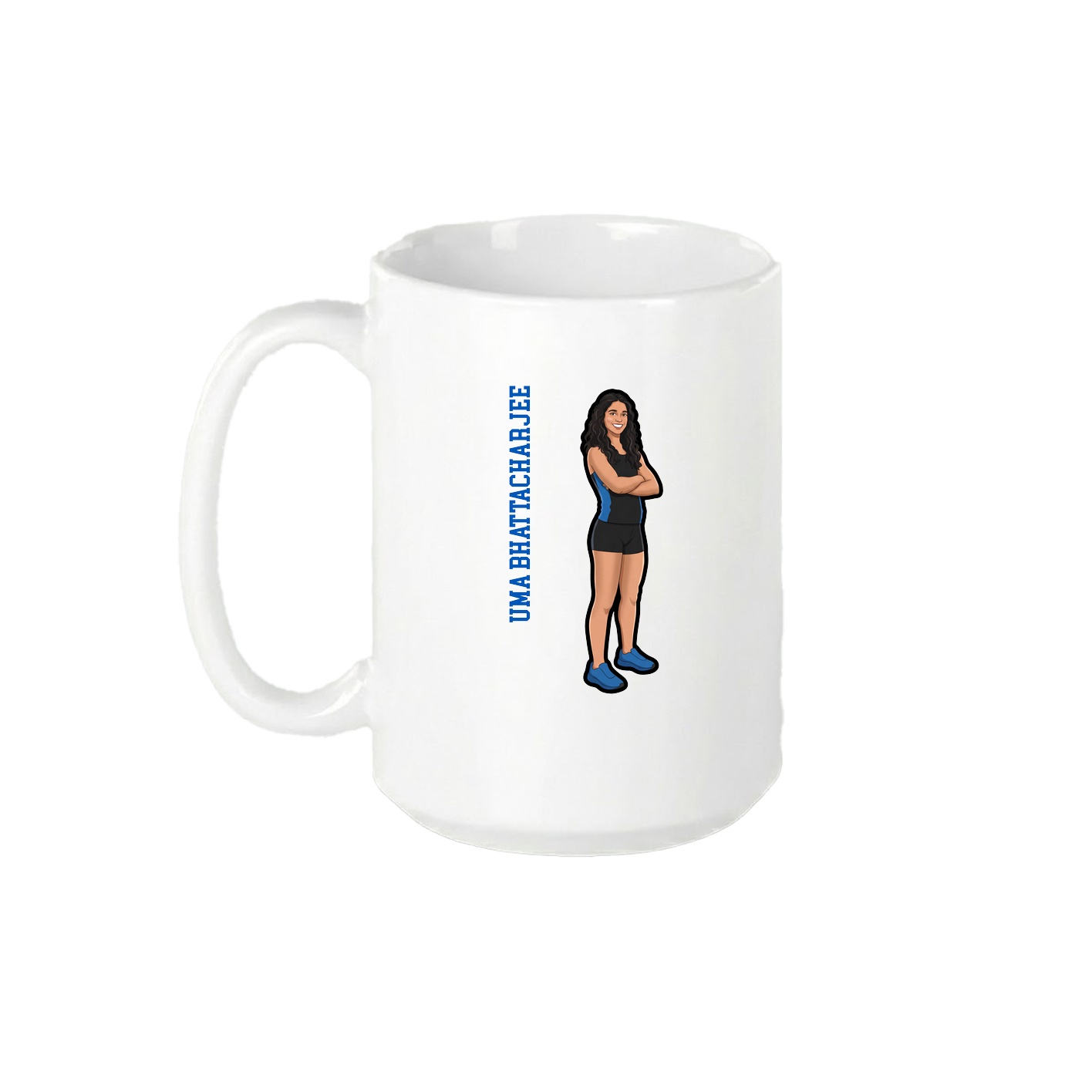 15oz Coffee Mug — Name Vertical in White