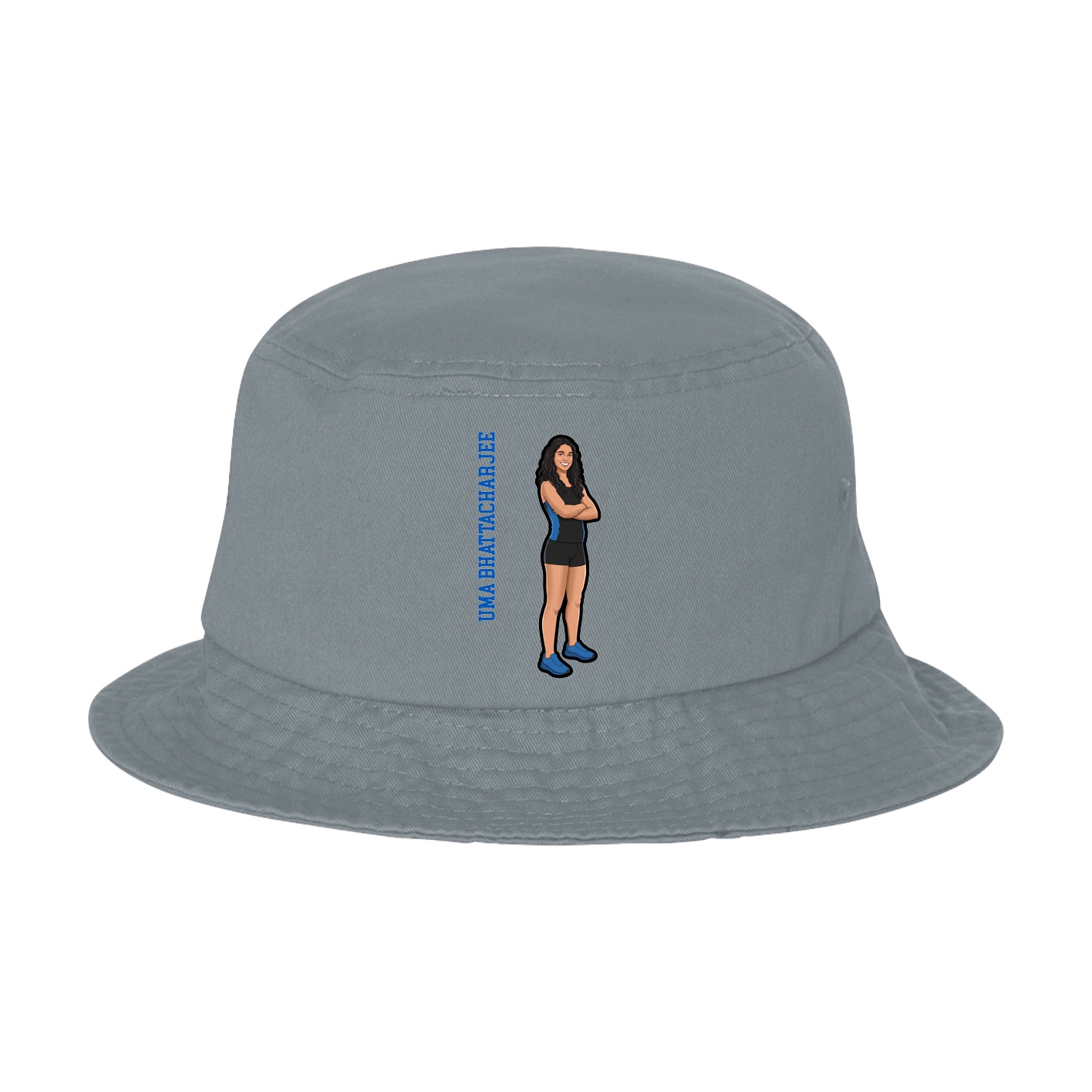 Bucket Cap — Name Vertical in Grey