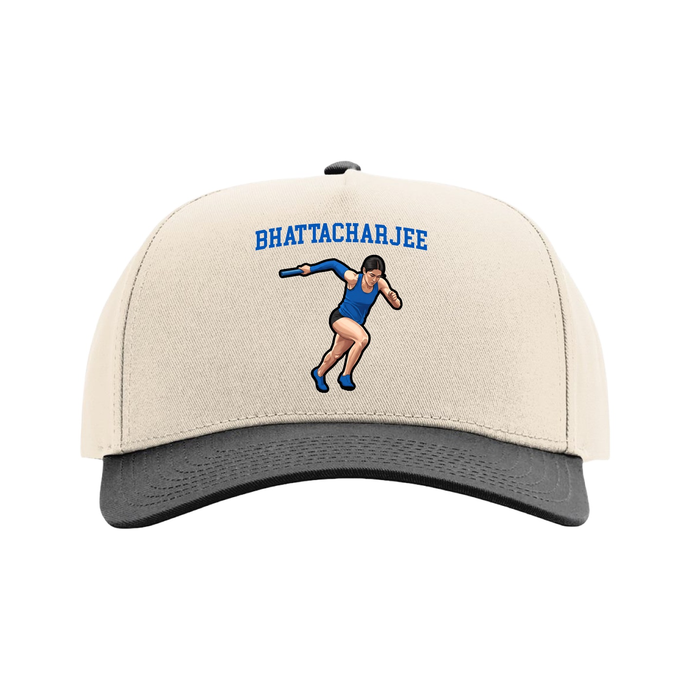 Full Fabric Five-Panel Champ Cap — Shirsey in Cream/Black