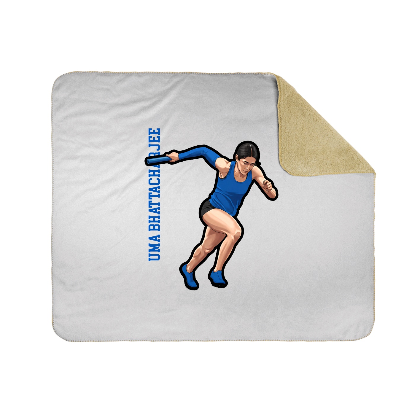 Throw Blanket — Name Vertical in White