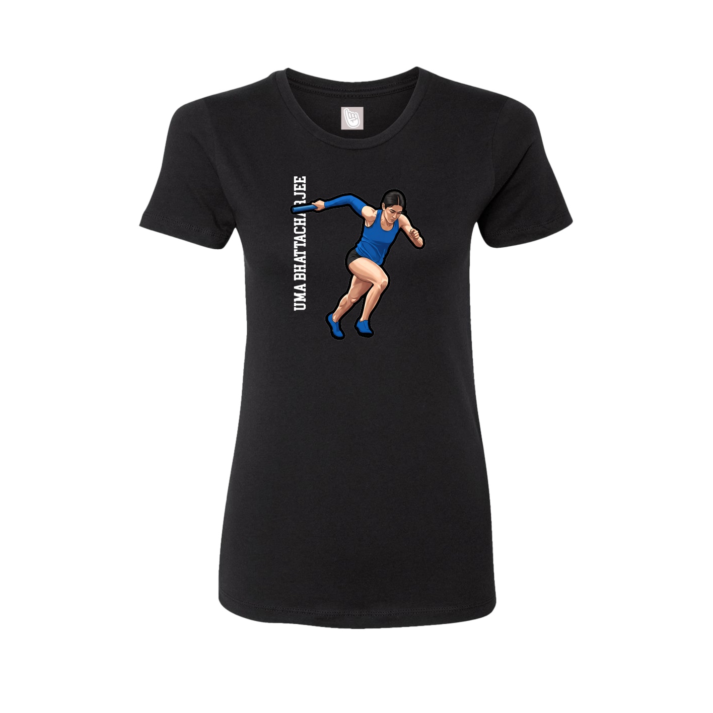 Womens Tee — Name Vertical in Black
