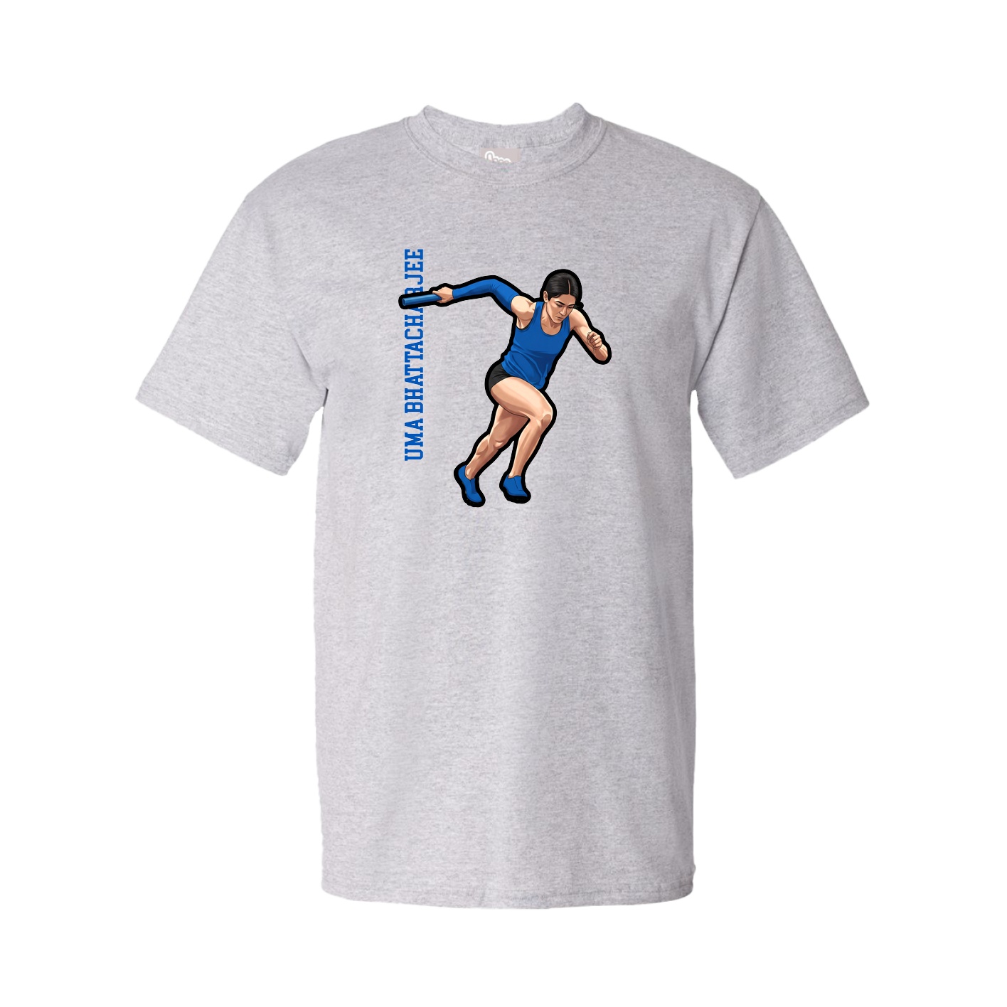 Youth Tee — Name Vertical in Grey