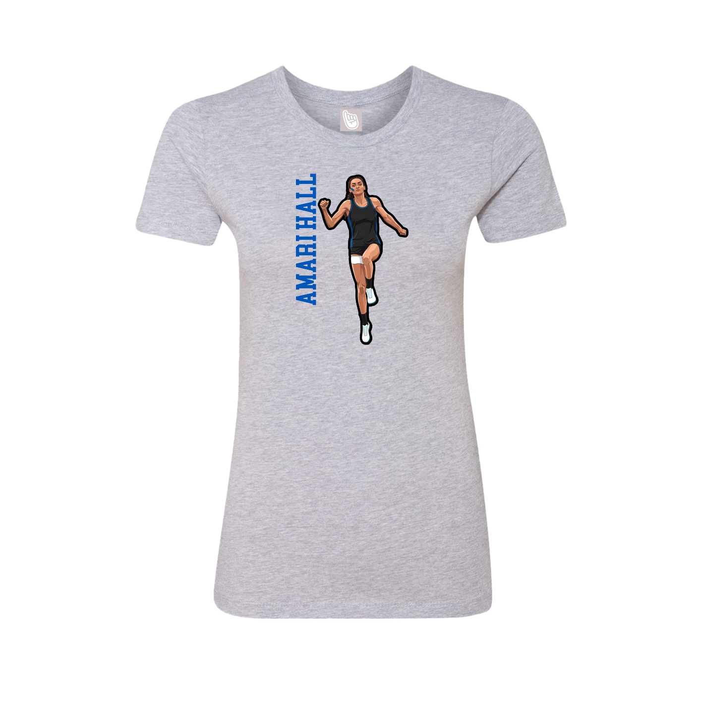 Womens Tee — Name Vertical in Grey