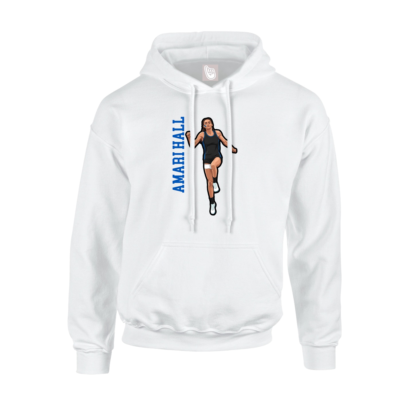 Youth Hoodie — Name Vertical in White
