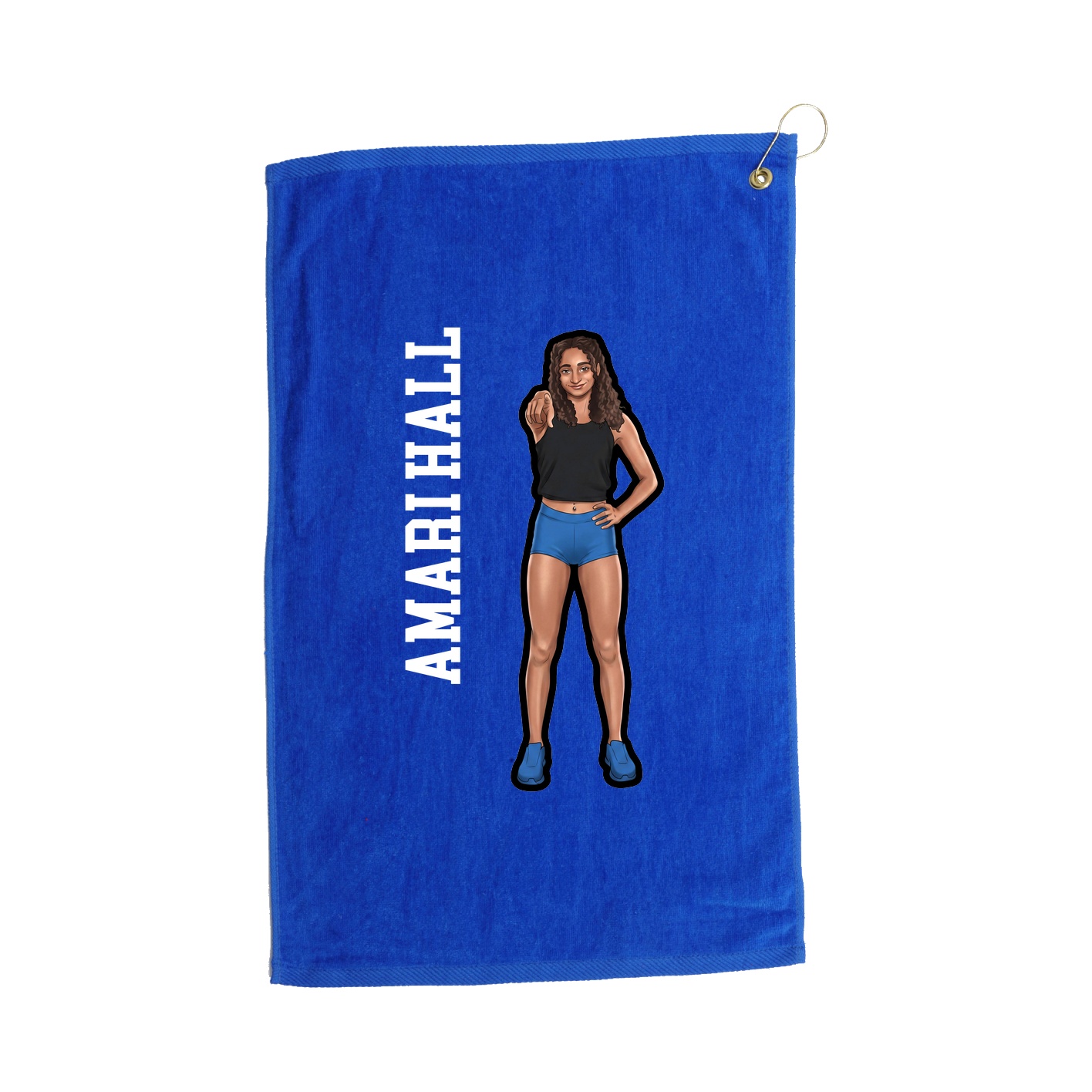 Golf Towel — Name Vertical in Royal