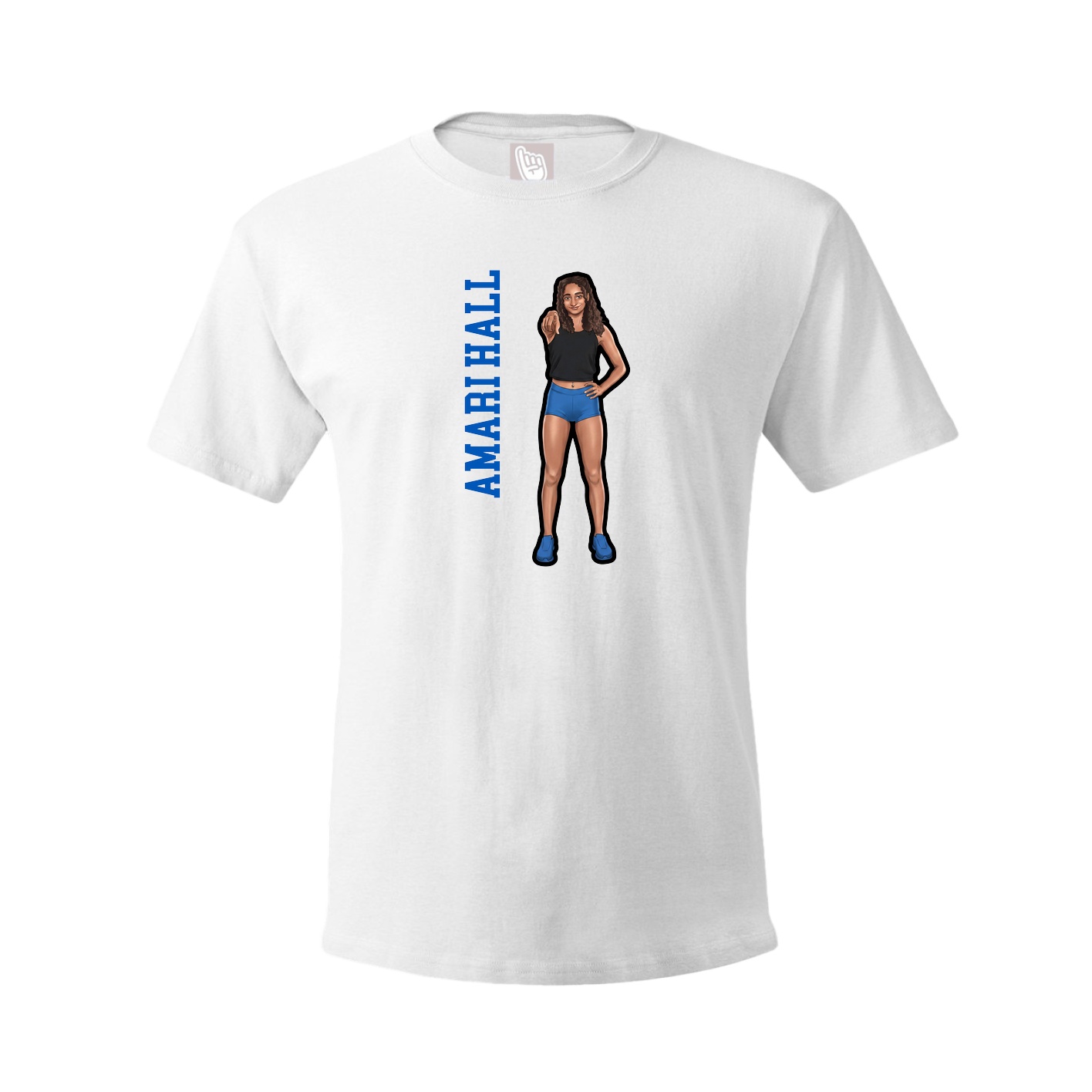 Tee — Name Vertical in White