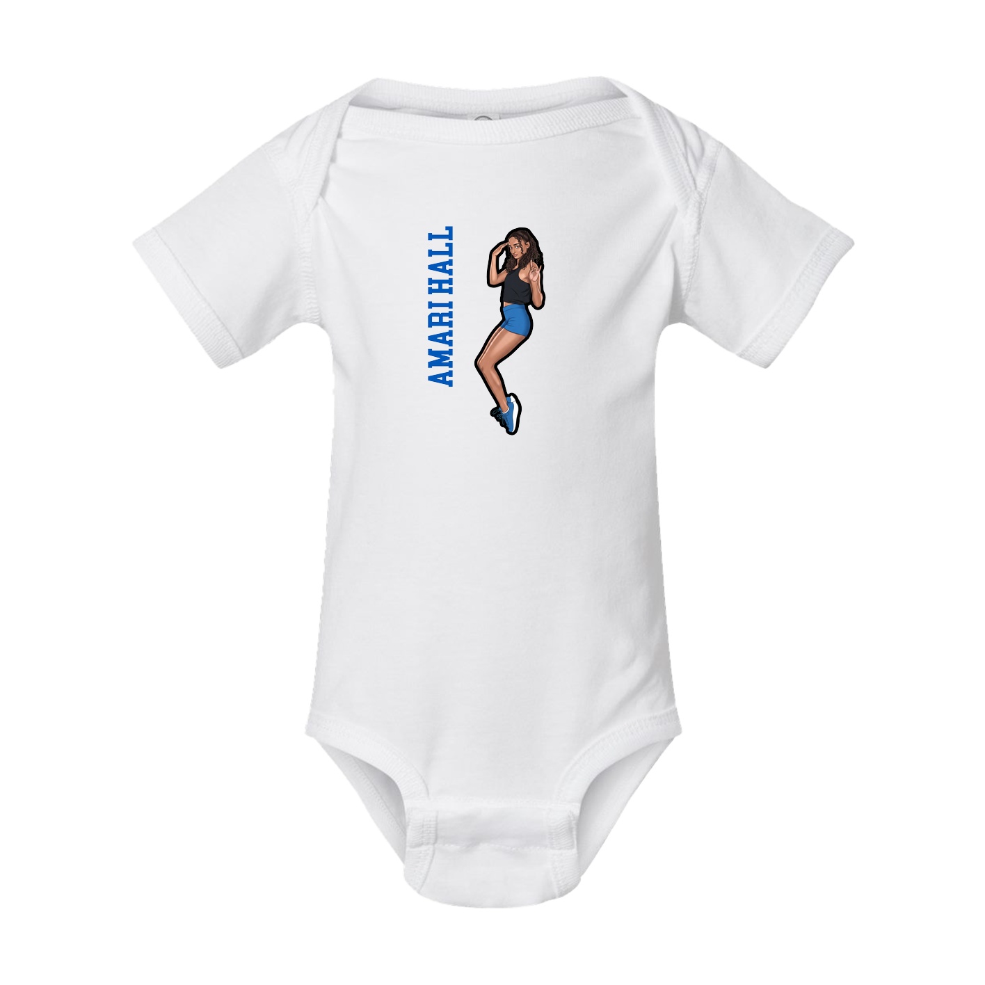 Baby Onesie — Name Vertical in White
