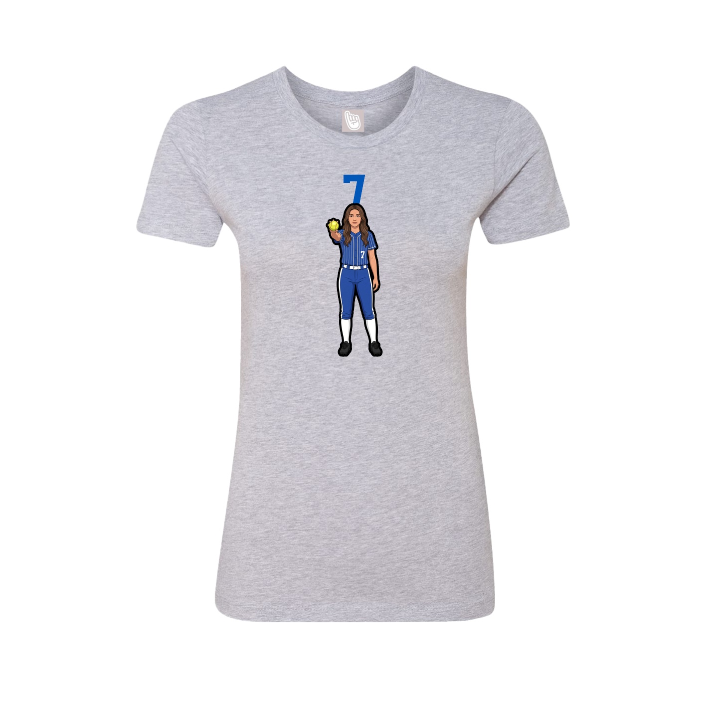 Fitted Women's Tee — Number Top in Grey