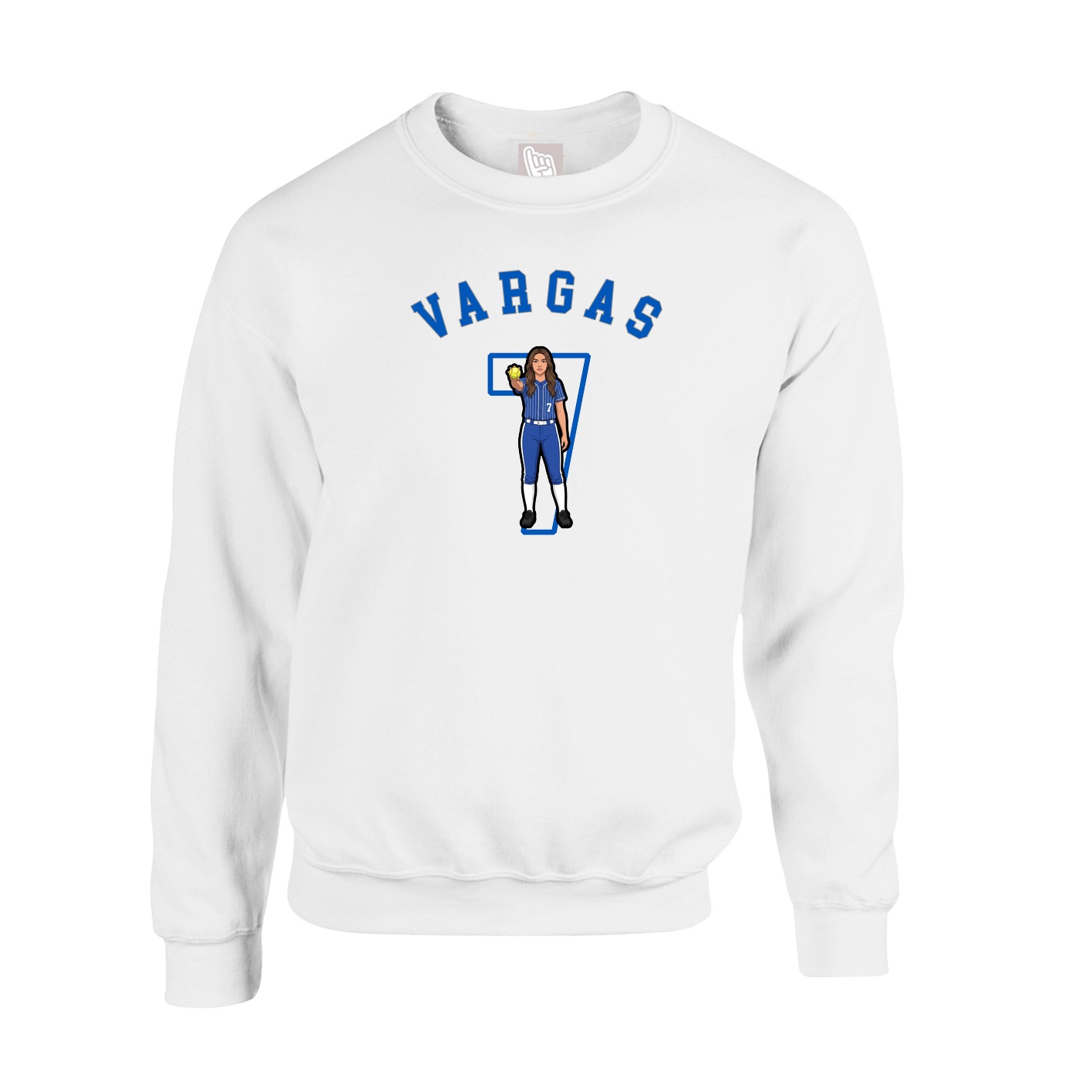 Fleece Crew — Shirsey Arch in White