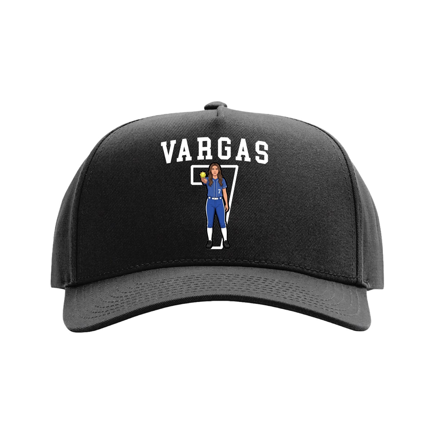 Full Fabric Five-Panel Champ Cap — Shirsey in Black