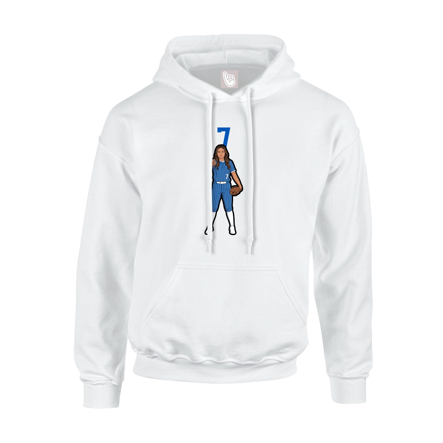 Hoodie — Number Top in White