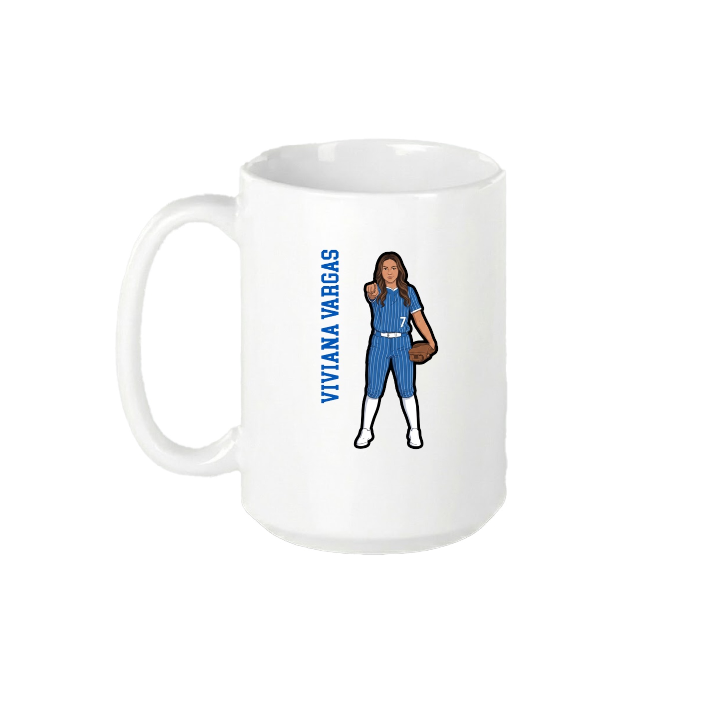 15oz Coffee Mug — Name Vertical in White