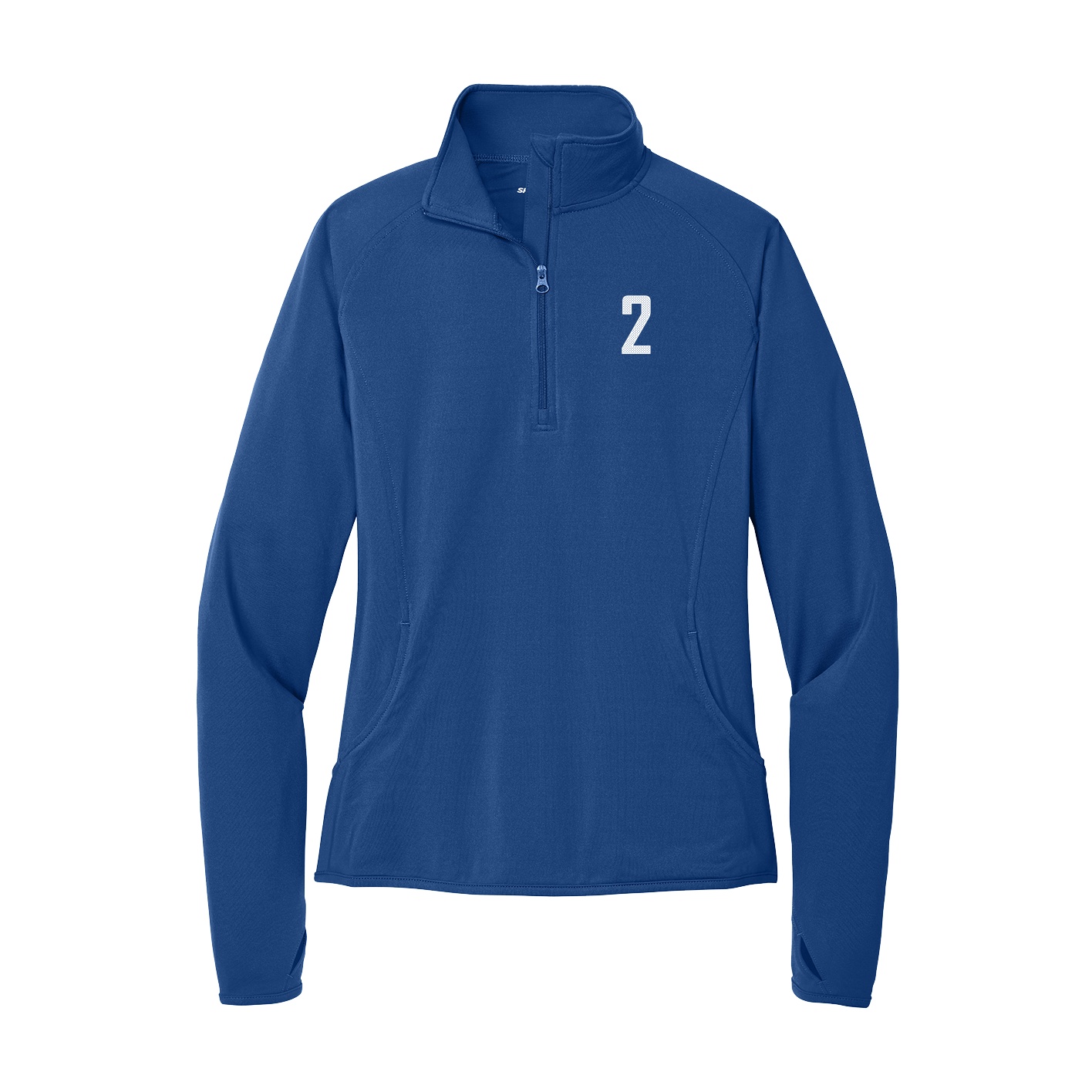 Women's Q-Zip Pullover — Front Shirsy in Royal