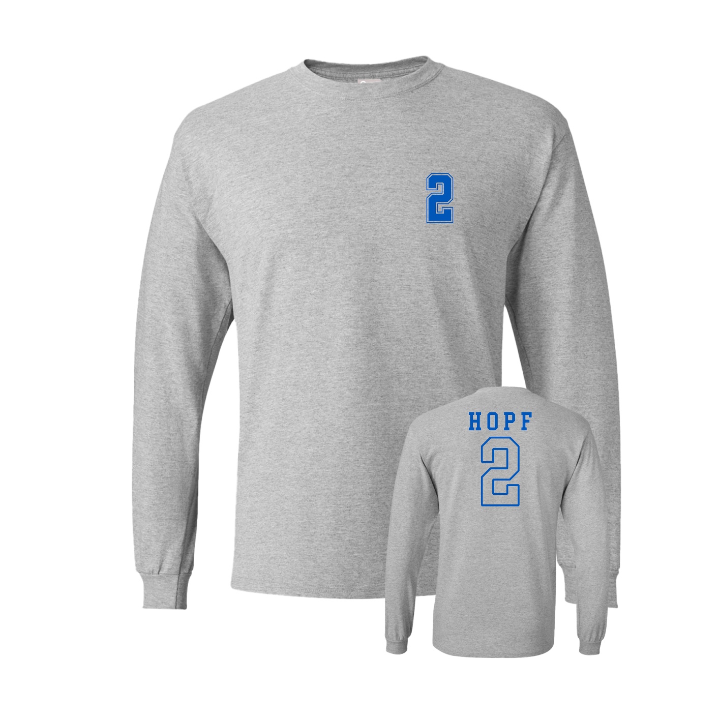 Long Sleeve Tee — Chest Back in Grey