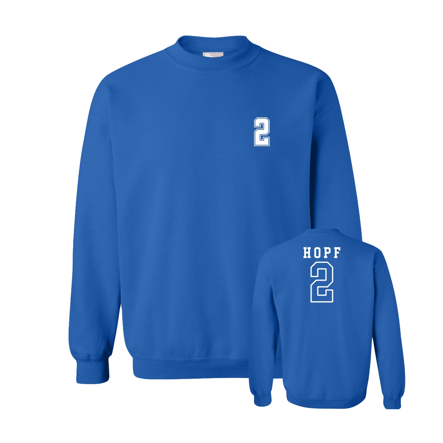 Fleece Crew — Chest Back in Royal