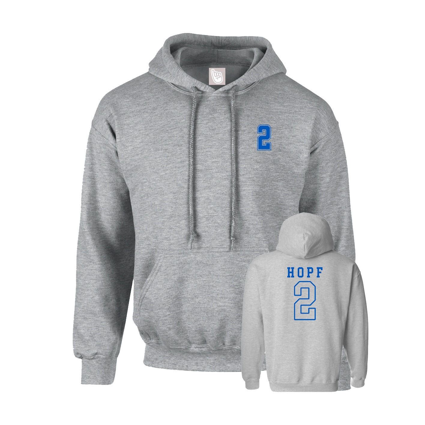 Youth Hoodie — Chest Back in Grey